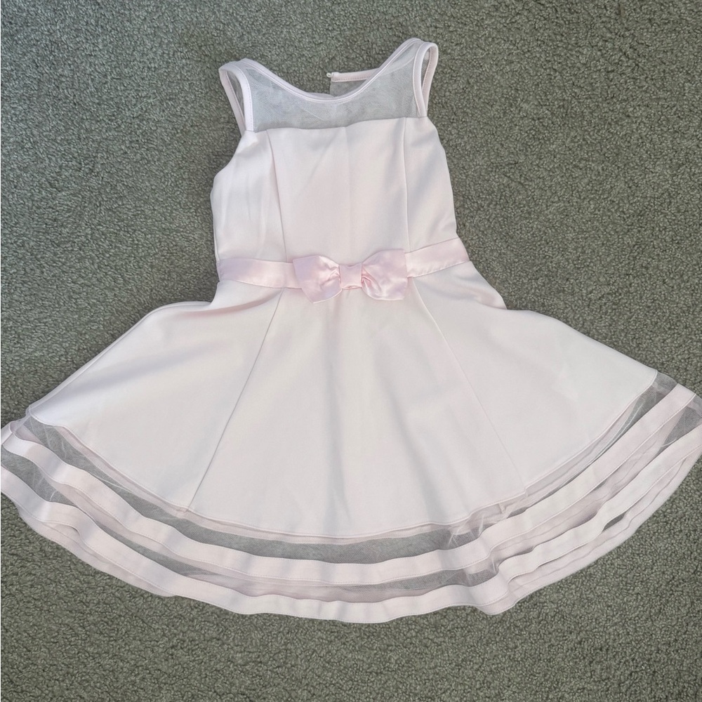 Calvin Klein Light Pink Bow-Trim Fit & Flare Dress
